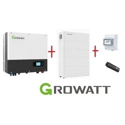 Conjunto Híbrido GROWATT: SPH 5000TL3 3-faz+Bateria ARK 10kWh+podstawa+kontroler APX ​​​​60050+Smart Medidor 3-faz+WiFi-X