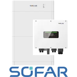 Conjunto: Inversor híbrido SOFAR HYD5KTL-3PH, Almacenamiento de energía Sofar 10kWh BTS E10-DS5