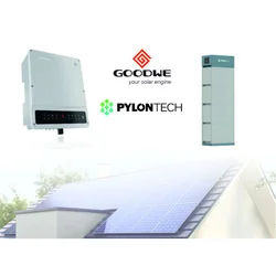 Conjunto inversor solar Goodwe 10kw + batería Pylontech 10,5kw