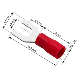 Connecteur à fourche isolé Vis L 4,3 100 Pcs