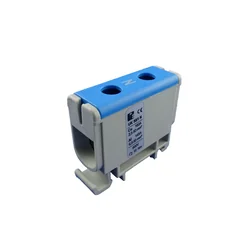 Connection terminal clamp 1 blue pole Cu-Al 2x50mm²​​​​​​​ mounting on DIN rail 35mm 145A (Al) 160A ( Cu)