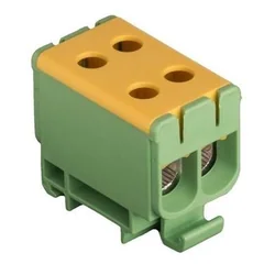 Connection terminal clamp 1 pole green yellow Cu-Al 4x50mm²​​​​​​​ mounting on DIN rail 35mm 145A (Al) 160A ( Cu)