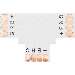 Connettore per strisce LED tipo "T" 10mm RGB 1 Art
