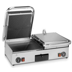 Contact gril panini | grille-pain en céramique | doubler | haut et bas rainurés | 3 kW | 640x480x210 | RQ17062