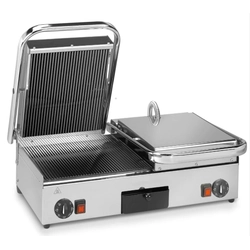 Contacto grill panini | tostadora de cerámica | doble | ranurado arriba y abajo | 3 kW | 640x480x210 | RQ17062