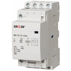 Contactor 25A 2x NO and 2x NC e.g. for switching a string of on-grid/off-grid panels