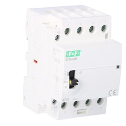 Contactor modular con control manual, montaje en riel 40A, contactos 4NO ST40-40-M