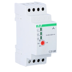 Contactos del sensor de pérdida y fase CZF-BR:1P, I=10A, límite regulowany:165-180V, 2 módulos