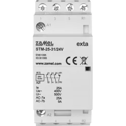 Contator de instalação modular Zamel 25A 3Z+1R 24V Tipo AC/DC: STM-25-31/24V EXT10000293