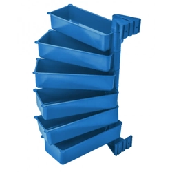 Conteneurs de stockage rotatifs PIVOT 6 pièces bleues