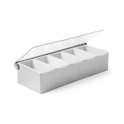 Contenitore barista per additivi per bevande, Bar up, contenitori 5, 375x140x(H)90mm