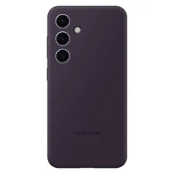 Coque en silicone d'origine pour Samsung Galaxy S24+ Silicone Case violet foncé