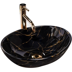 Countertop washbasin Rea Sofia marble black shiny - Additionally, 5% DISCOUNT for the REA5 code