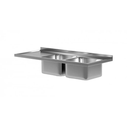 Countertop with two sinks 2500 x 600 x 40 mm POLGAST BL-202256 BL-202256