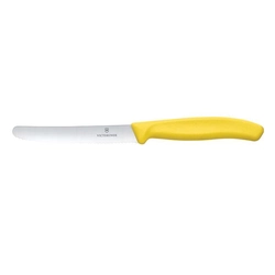 Couteau à tomates Victorinox Swiss Classic, pointe arrondie, dentelé, 11 cm, jaune