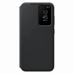 Cover case with flap and window, wallet for Samsung Galaxy S23 card, black