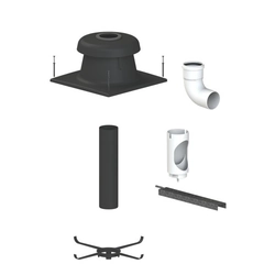 Cox Geelen CoxDENS Shaft Chimney Basic Kit, D80 (Finish, Cover, Support Elbow, Chimney Brackets)