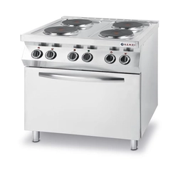 Cozinha elétrica - 4-płytowa Linha Cozinha com forno elétrico de convecção GN 1/1