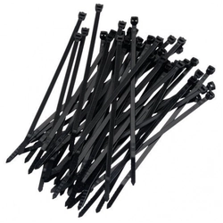 Črna kabelska vezica, UV obstojna, kabelska vezica 2,5x200mm, paket 100 kos.