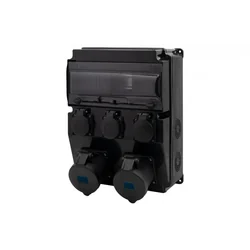 Crni CAJA 12M SCENIC sklopni uređaj - ravne utičnice 2x16A/3P, 3x230V F3.2901