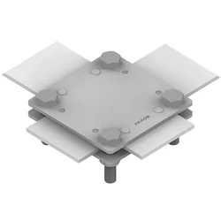 Cross connector 4-śrubowe M8 B=50mm (hot-dip galvanized steel) AN-03C/OG/