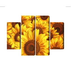 Cuadro de varias partes Flores de girasol 3D