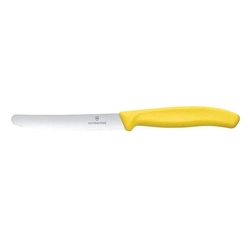 Cuchillo para tomates Victorinox Swiss Classic, punta redondeada, dentado, 11 cm, amarillo