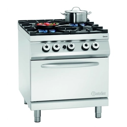 Cucina 4-Palnikowa Gas 1x3,5 + 1x5 + 2x8 kW Forno Gas 2/1 Gn Bartscher