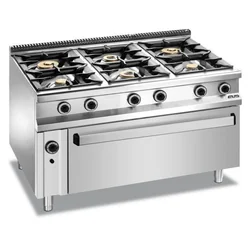 Cucina a gas 6-palnikowa con forno a gas MAXI e grill elettrico Magistra Plus 900 Variante Basic