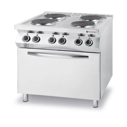 Cucina elettrica 4 piani cottura con forno ventilato GN1/1 Linea Cucina - Hendi 225936