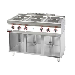 Cucina Elettrica 6 Piani cottura rotondi 6x2,6kW Kromet 700.Ke-6.S