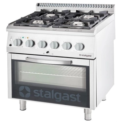 Cuisinière à gaz 4-Pal + Four à gaz 30 kW Stalgast au gaz naturel 9710310