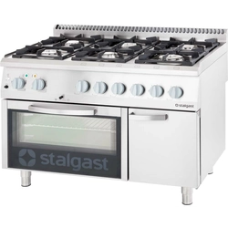 Cuisinière à gaz 6-Palnikowa avec four électrique. 43.5 kW Gaz naturel Stalgast 9718210