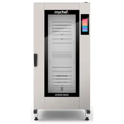 Cuptor combi-abur pe gaz | cu carucior | sistem automat de spalare | 20xGN2/1 | 40 kW | 230 V | Mychef iCook MAX 202G