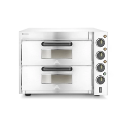 Cuptor pizza 2-komorowy șamotă 3000 W, HENDI, argintiu, 230V/3000W, 580x560x(H)435mm