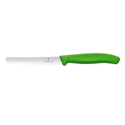 Cuțit Victorinox Swiss Classic Tomato, rotunjit, vârf zimțat, 11 cm verde