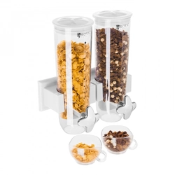 Hanging double cereal and muesli dispenser 2 x 1.5 liters