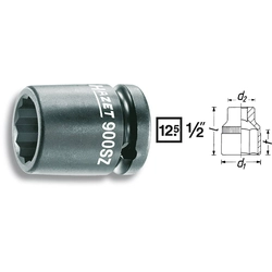 19 mm impact socket Hazet 900SZ-19 external hexagon 1 pc.