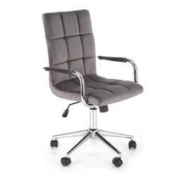 HALMAR Gonzo 4 office chair gray (Velvet) / chrome