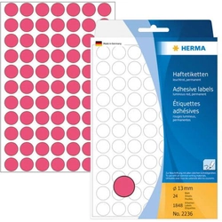 Herma Round self-adhesive labels, red 13 mm 1848 pcs - 2236