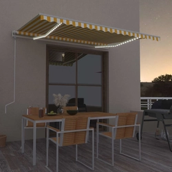 Automatically retractable awning, LED and wind sensor, 400 x 350 cm