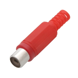 RCA socket for RED cable, plastic 10szt