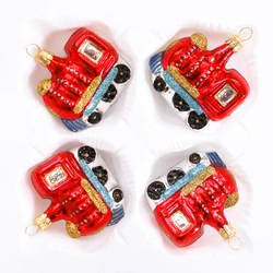 Set of Christmas ornaments Red machine