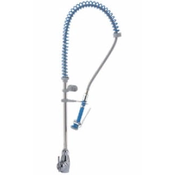 One-hole, elbow shower mixer with a pillar, 2 types of water