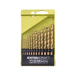 EXTOL CRAFT 1118A drill bits for metal, set 13ks, O 2-8mm, to 0,5mm, HSS
