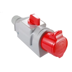 CEE socket outlet, disconnectable, with fuse Tarel 194 400 V (50+60 Hz) red Red IP44 With on/off switch, without locking Special switch