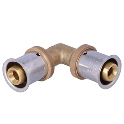 Knee 90 brass ultraPRESS -16