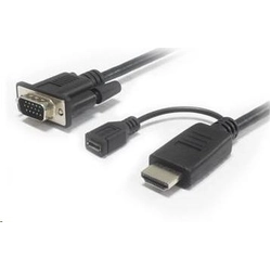 PremiumCord HDMI to VGA cable converter with micro USB power connector - black