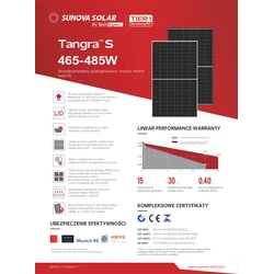 SUNOVA PHOTOVOLTAIC PANEL SS-480-60MDH(T) N-TYPE