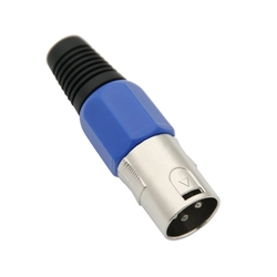 1428 # XLR 3P Microphone Plug on Blue Cable